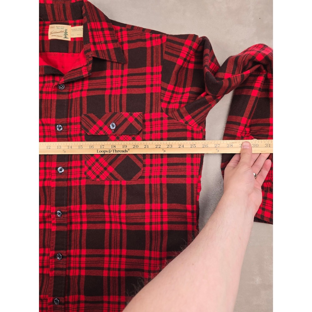 Vintage Sears Fieldmaster Flannel Shirt Mens XL Tall Buffalo Plaid Perma-Prest - Picture 4 of 7